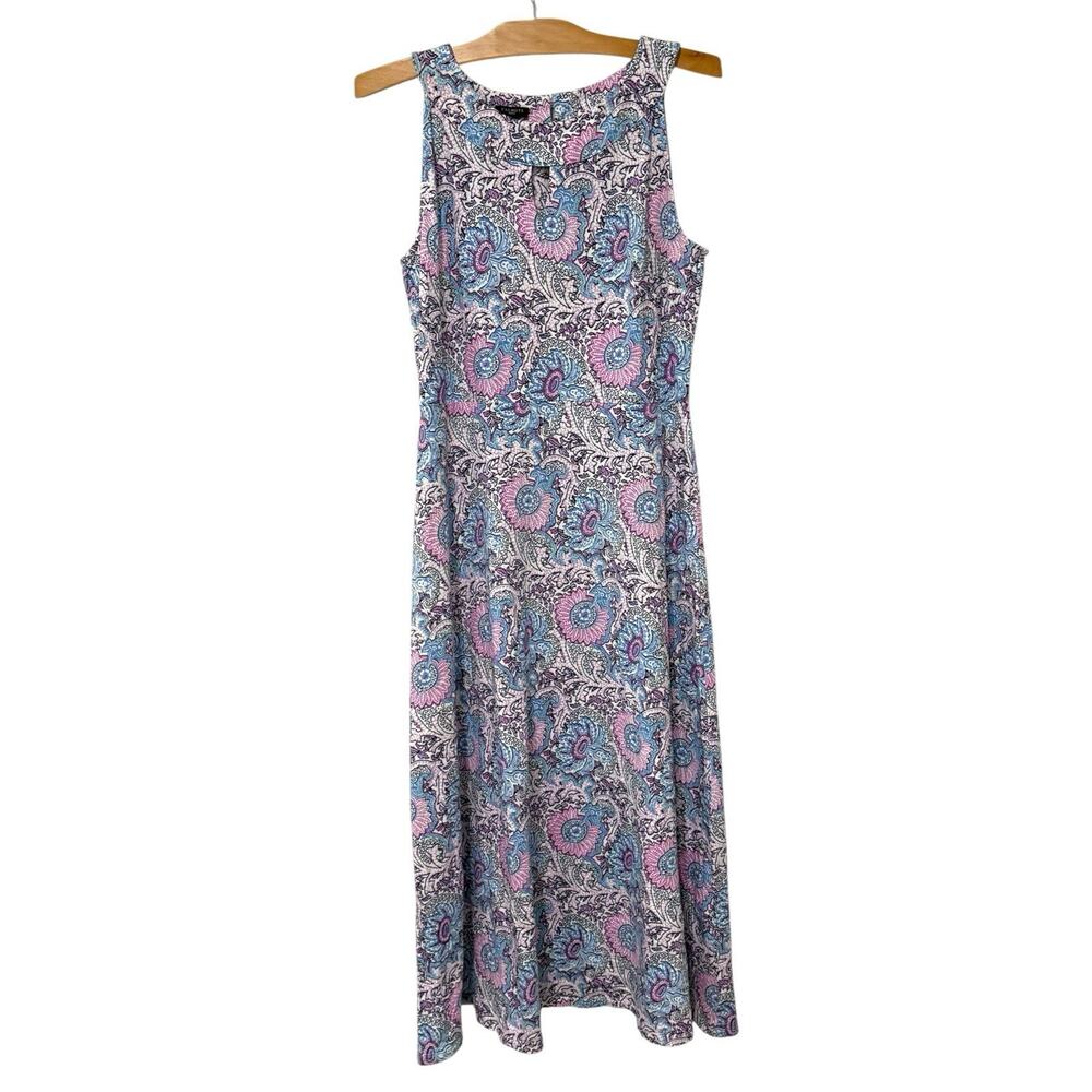 Talbots | Midi Dress Sleeveless Floral Summer Beachy NWT- Size Large Petite